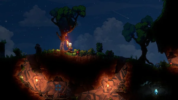 KYORA gameplay showing pixel-perfect terraforming